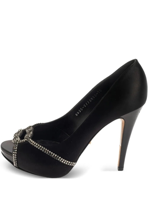 Gina peep-toe satin heels - Black