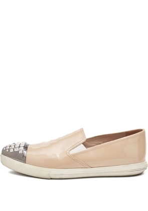 Miu Miu Pre-Owned leather sneakers - Neutrals