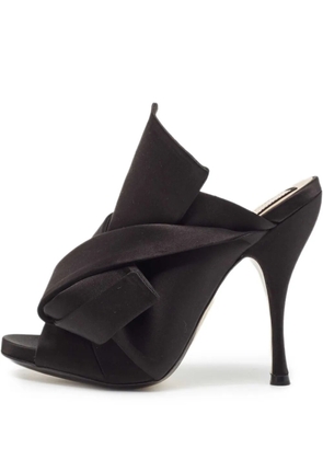 Nº21 pre-owned 120mm knotted satin sandals - Black