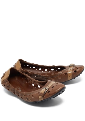 Tod's Vintage Pre-owned leather ballet flats - Brown