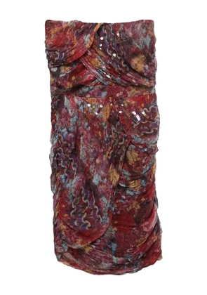Diane Von Furstenberg Vintage silk sequined dress - Red