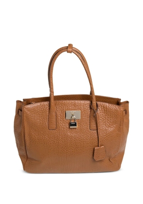 DKNY leather padlock tote bag - Brown