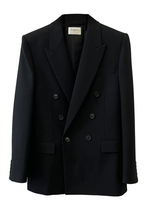 Saint Laurent Cassandre double-breasted wool gabardine blazer - Black