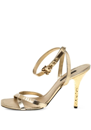 Louis Vuitton Pre-Owned 105mm leather heeled sandals - Gold