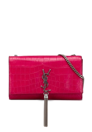 Saint Laurent Pre-Owned 2015 Medium Croc Embossed Leather Kate Tassel crossbody bag - Pink