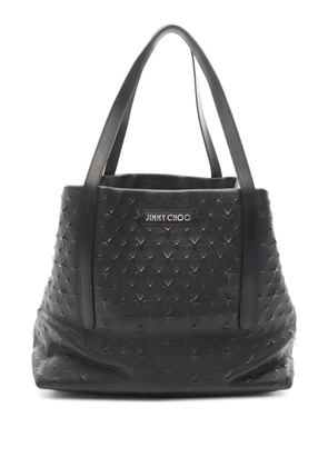 Jimmy Choo Pre-Owned 2000s Sara M star-embossed leather tote bag - Black