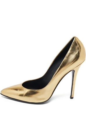 Giuseppe Zanotti Vintage pre-owned 120mm metallic leather pointed-toe pumps - Gold
