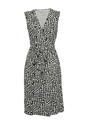 Diane Von Furstenberg Vintage star-print wrap midi dress - Black