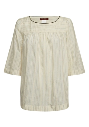 Max Mara pre-owned striped three-quarter sleeve top - Neutrals