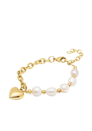 Nialaya Jewelry cable-chain pearl-embellishment Love bracelet - Gold