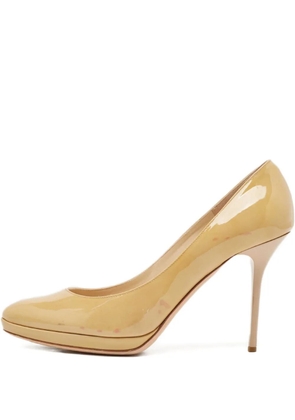 Jimmy Choo Pre-Owned 100mm patent-leather high-heel pumps - Neutrals