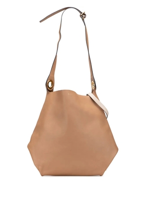 Burberry Pre-Owned 2000-2017 Bicolor Calfskin Grommet Hobo satchel - Brown