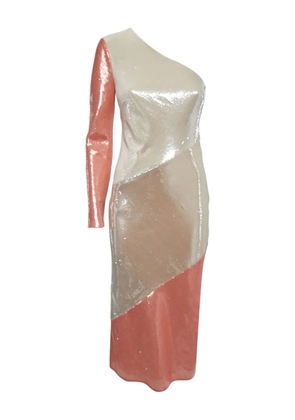 Diane Von Furstenberg Vintage pre-owned one-shoulder sequin midi dress - Neutrals