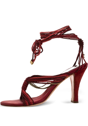 CHANEL Pre-Owned 100mm rope-chain sandals - Red