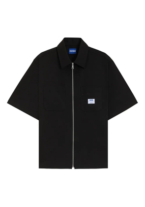 HUGO zip-up short-sleeve shirt - Black