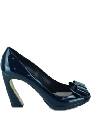 Miu Miu Pre-Owned 95mm peep-toe bow sandals - Blue
