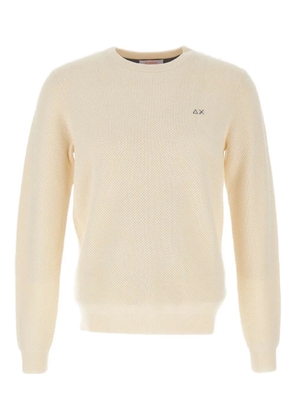 Sun68 moss-stitch logo sweater - Neutrals
