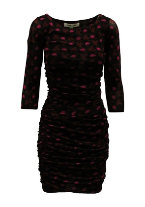 DVF Diane von Furstenberg floral-print ruched dress - Brown