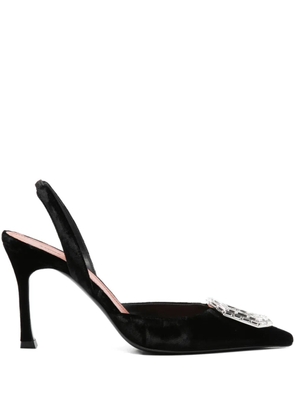 Amina Muaddi 90mm Camelia crystal-embellished slingback pumps - Black
