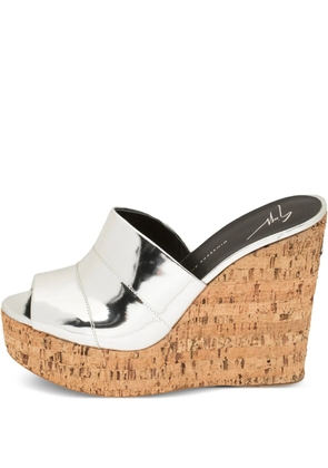 Giuseppe Zanotti Vintage pre-owned 130mm cork-wedge sandals - Silver