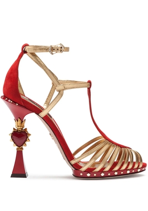 Dolce & Gabbana 105mm sculpted-heel suede sandals - Red