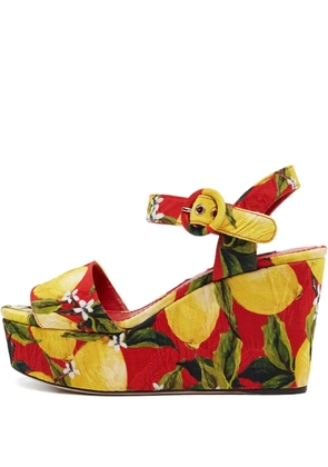Dolce & Gabbana Pre-Owned 95mm Lemon Plateau sandals - Red