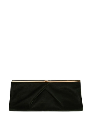 DRIES VAN NOTEN medium pleated-detail velvet clutch bag - Green