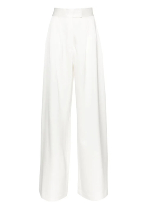 Alex Perry wide-leg satin trousers - White