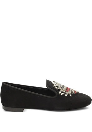 Giuseppe Zanotti Vintage scorpion-embellished flat loafers - Black