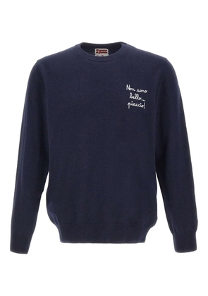 MC2 Saint Barth embroidered long-sleeved sweater - Blue