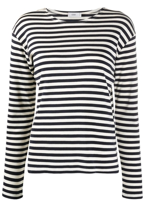 Closed striped long-sleeved T-shirt - Neutrals