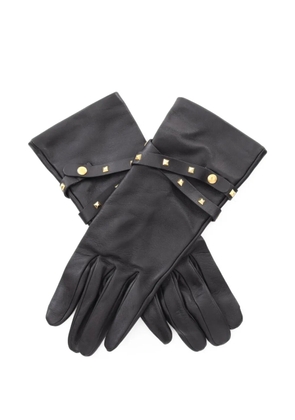 Hermès Pre-Owned 2010s stud-embellished leather gloves - Black