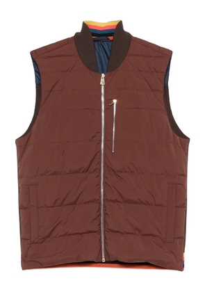 Paul Smith zip-fastening quilted-front gilet - Brown