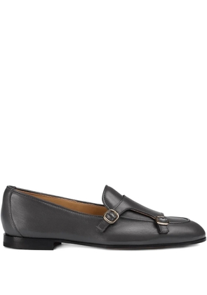 Doucal's leather double-buckle loafers - Grey