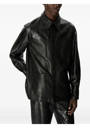 Marine Serre Glossy Moon leather shirt - Black