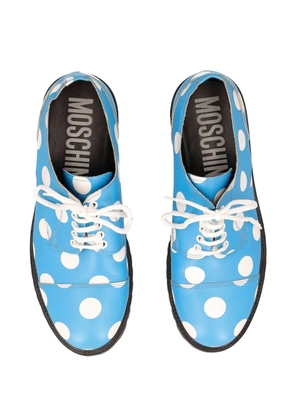 Moschino Pre-Owned polka-dot-print derby shoes - Blue