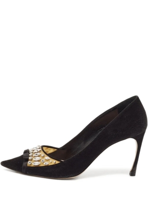 Miu Miu Pre-Owned 85mm crystal-embellishment sandals - Black