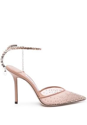Jimmy Choo Saeda 100mm crystal-embellished pumps - Pink