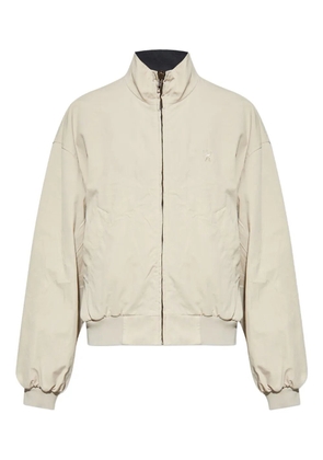Balenciaga logo-embroidered bomber jacket - Neutrals