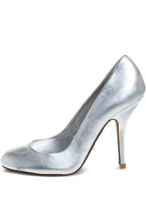 Gina pre-owned 100mm leather pumps - Metallic