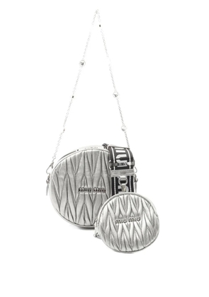 Miu Miu Pre-Owned 2010s matelassé-effect shoulder bag - Silver