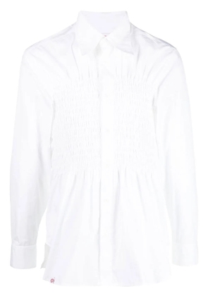 Charles Jeffrey Loverboy smocking stitch long-sleeve shirt - White