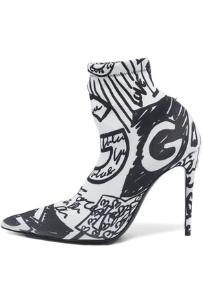 Dolce & Gabbana Pre-Owned graffiti-print sock boots - Black