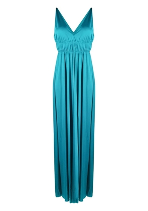 P.A.R.O.S.H. V-neck pleated maxi dress - Blue