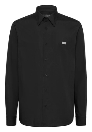 Philipp Plein strass-skull long-sleeve shirt - Black