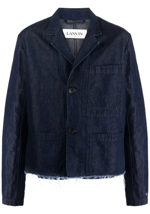 Lanvin raw-cut hem denim blazer - Blue