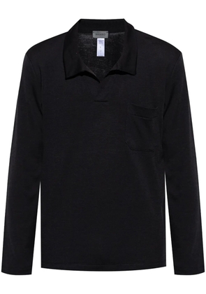 Hanro long-sleeve polo shirt - Black