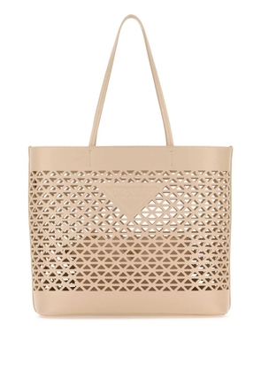 Prada leather shopping bag - Neutrals