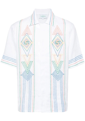 Casablanca embroidered short-sleeve shirt - White