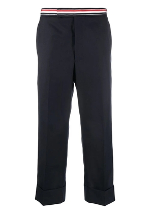 Thom Browne RWB-waistband cropped tailored trousers - Blue